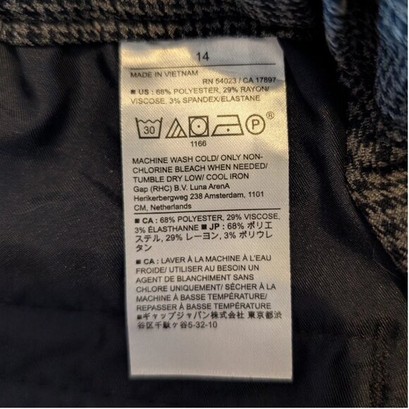 NWOT Banana Republic Hayden Tapered Gray Plaid Pull-On Ankle Pant Size 14 - Picture 5 of 8